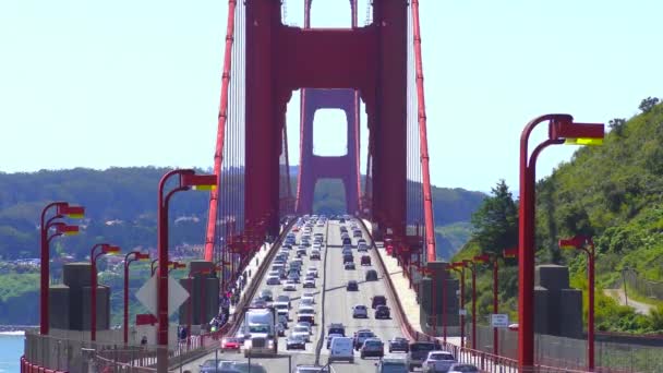 San Francisco Skyline Seen Golden Gate Bridge View Vista Point – Stock-video