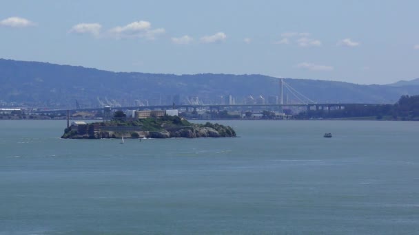 San Francisco Skyline Seen Golden Gate Bridge View Vista Point — Video Stock