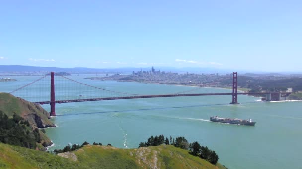 Golden Gate Bridge Sett Utifrån Marine Headlands San Francisco Kalifornien — Stockvideo