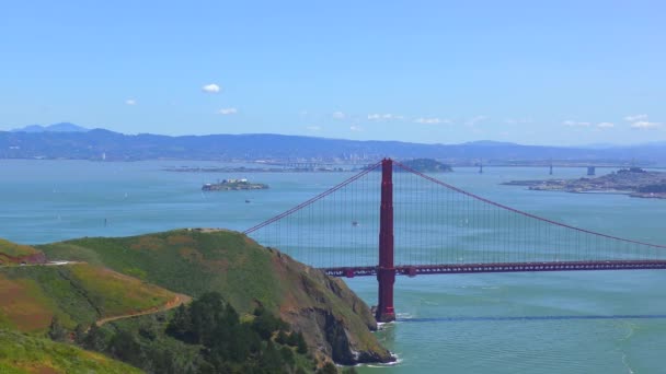 Die Golden Gate Bridge Vom Marine Headlands San Francisco Kalifornien — Stockvideo