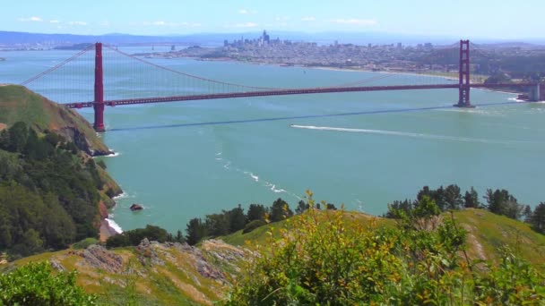 Γέφυρα Golden Gate Όπως Φαίνεται Από Marine Headlands Σαν Φρανσίσκο — Αρχείο Βίντεο