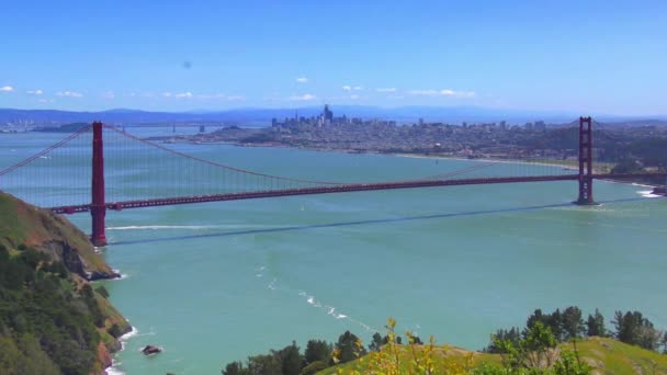 Most Golden Gate Widziany Marine Headlands San Francisco Kalifornia Usa — Wideo stockowe