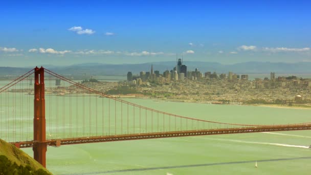 Golden Gate Silta Nähtynä Marine Headlandsilta San Francisco Kalifornia Yhdysvallat — kuvapankkivideo