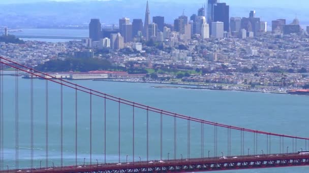 Most Golden Gate Widziany Marine Headlands San Francisco Kalifornia Usa — Wideo stockowe