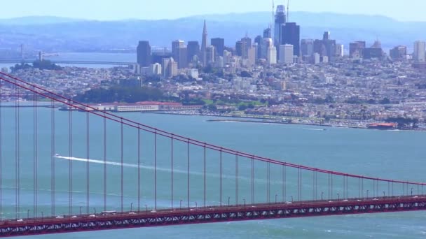 Golden Gate Bridge Seen Marine Headlands San Francisco California Usa — 비디오