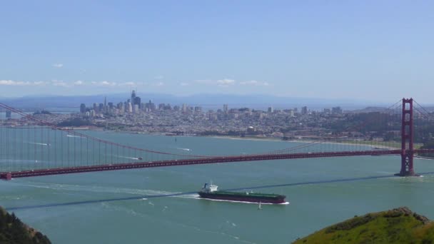 Golden Gate Bridge See Marine Headlands San Francisco California Usa — стокове відео