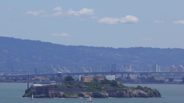 San Francisco Skyline Seen Golden Gate Bridge View Vista Point — Video Stock