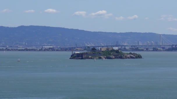 San Francisco Skyline Seen Golden Gate Bridge View Vista Point — Video Stock