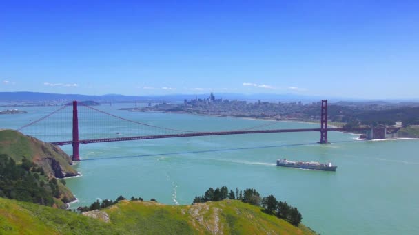 Most Golden Gate Widziany Marine Headlands San Francisco Kalifornia Usa — Wideo stockowe