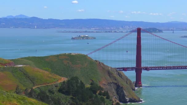 Golden Gate Bridge Set Fra Marine Headlands San Francisco Californien – Stock-video