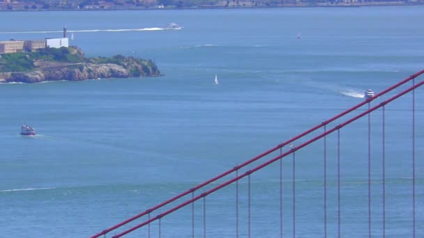 Golden Gate Bridge Sett Utifrån Marine Headlands San Francisco Kalifornien — Stockvideo