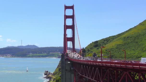 Golden Gate Köprüsü San Francisco California Abd Trafik Zaman Aşımına — Stok video