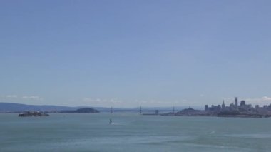 San Francisco skyline as seen from the Golden Gate Bridge View Vista Point, San Francisco, California, USA
