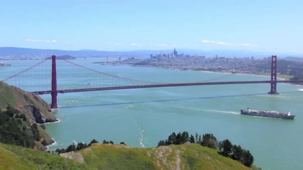 Most Golden Gate Widziany Marine Headlands San Francisco Kalifornia Usa — Wideo stockowe