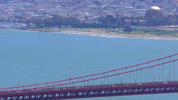 Die Golden Gate Bridge Vom Marine Headlands San Francisco Kalifornien — Stockvideo