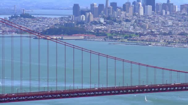 Most Golden Gate Widziany Marine Headlands San Francisco Kalifornia Usa — Wideo stockowe