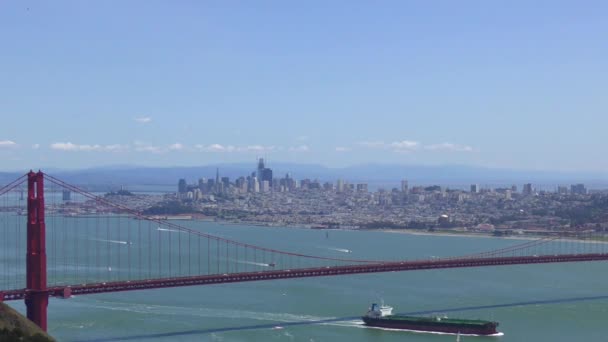 Golden Gate Bridge Seen Marine Headlands San Francisco California Usa — 비디오