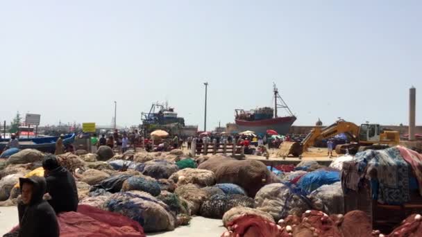 Oidentifierade Fiskare Essaouira Marocko 2018 — Stockvideo