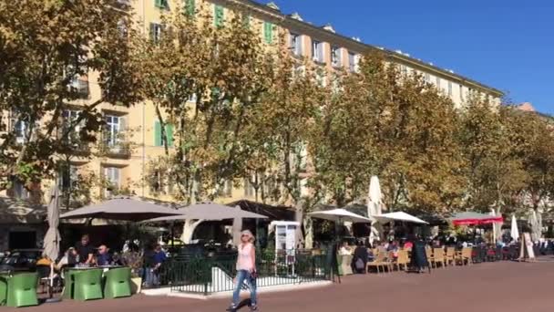 Záběry Lidí Ulicích Bastie Korsiky Francie — Stock video