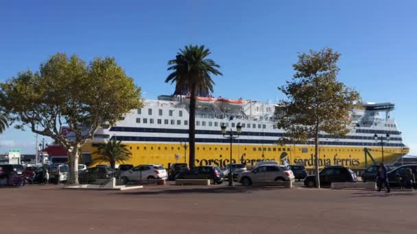 Ferry Bastia Desde Place Nicolas Córcega Francia — Vídeos de Stock