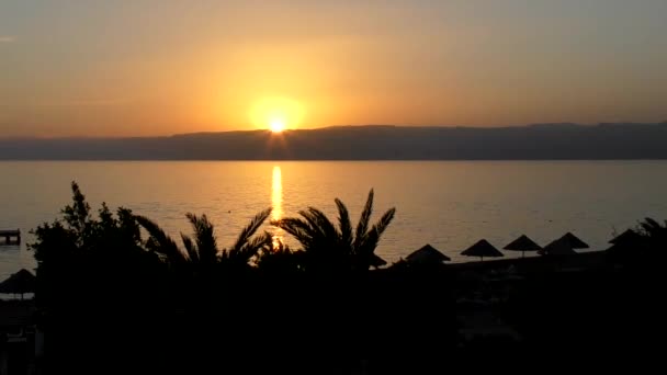 Sunset Gulf Aqaba Part Red Sea Aqaba Jordan — Stockvideo