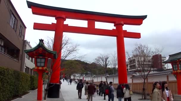 Сценические Кадры Храма Инари Киото Япония — стоковое видео