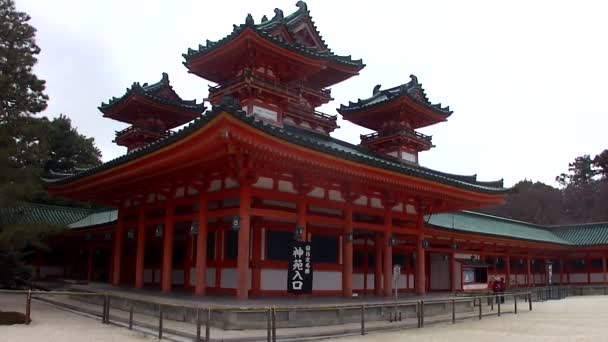 Kyoto Japan March 2014 Main Gate Heian Jingu Shrine March — Stok Video