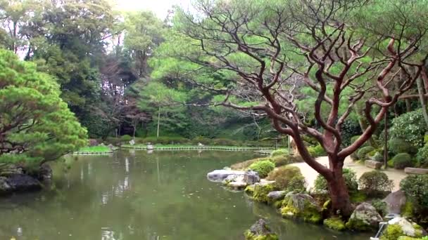 Zen Garden Heian Jingu Shrine Kyoto Japan — Stok video