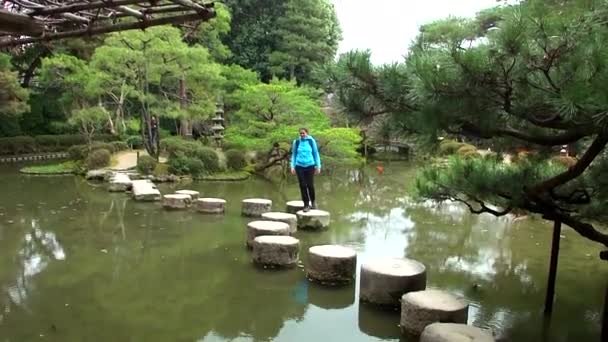 Kyoto Japan March 2014 Stone Path Zen Garden Heian Jingu — 비디오