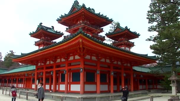 Kyoto Japan March 2014 Main Gate Heian Jingu Shrine March — Stock Video