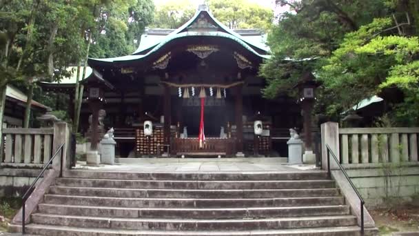 Γραφικό Υλικό Από Αρχαίο Ναό Στο Κιότο Ιαπωνία — Αρχείο Βίντεο