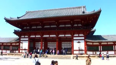 Japonya, Nara 'daki güzel antik tapınağın görüntüleri.