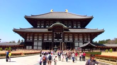 Japonya, Nara 'daki güzel antik tapınağın görüntüleri.