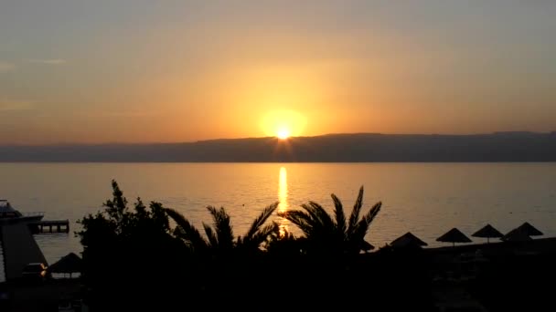 Sunset Gulf Aqaba Part Red Sea Aqaba Jordan — Stockvideo