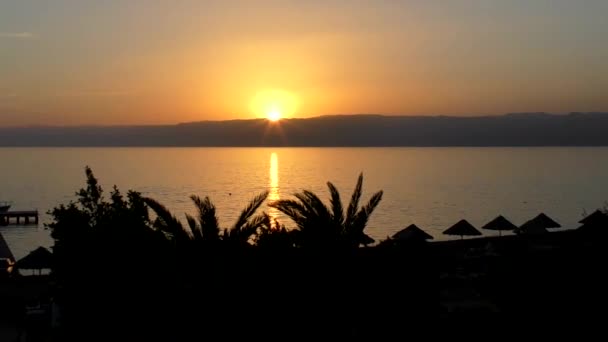 Zonsondergang Boven Golf Van Akaba Deel Van Rode Zee Akaba — Stockvideo