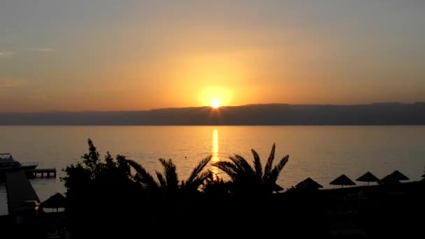 Puesta Sol Sobre Golfo Aqaba Parte Del Mar Rojo Aqaba — Vídeos de Stock