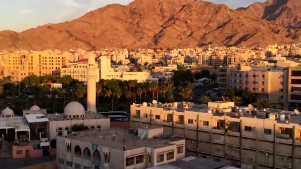 Aerial View Buildings Aqaba Jordan 2016 — Stockvideo
