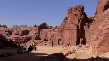 Petra, Jordan, circa 2016: the ruins and surroundings of Petra, capital of the Nabataean Arabs, famous historical and archaeological city in Jordan.