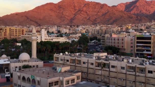Aerial View Buildings Aqaba Jordan 2016 — Αρχείο Βίντεο