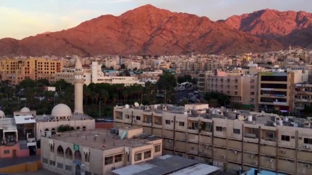 Aerial View Buildings Aqaba Jordan 2016 — 비디오
