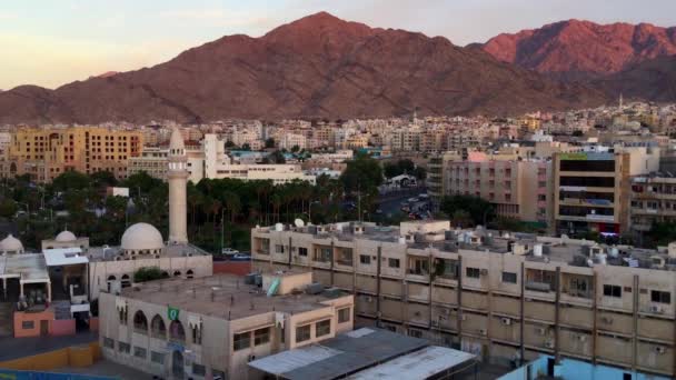 Aerial View Buildings Aqaba Jordan 2016 — Video