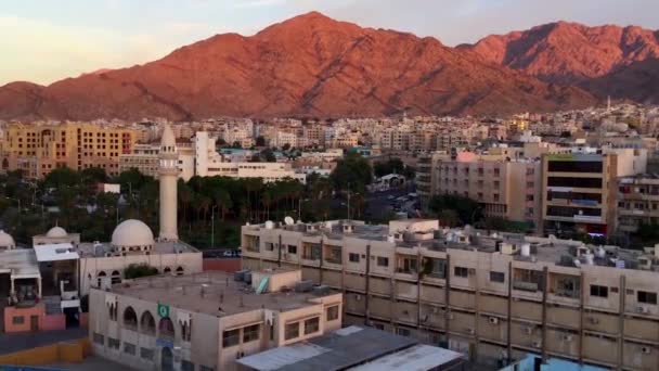 Aerial View Buildings Aqaba Jordan 2016 — Vídeos de Stock