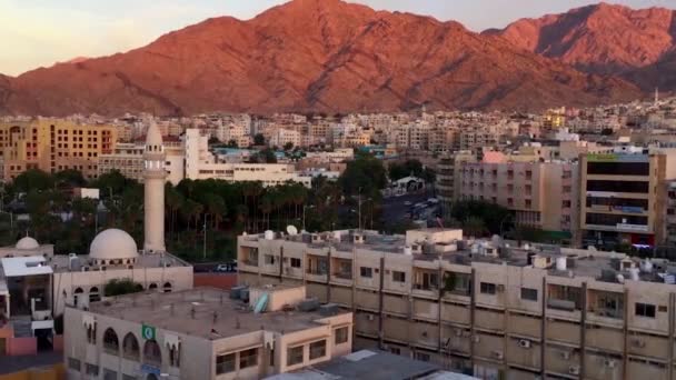 Aerial View Buildings Aqaba Jordan 2016 — Stockvideo