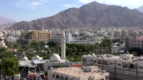 Aerial View Buildings Aqaba Jordan 2016 — стокове відео