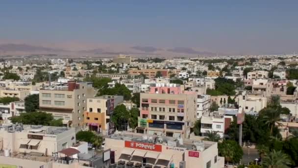 Aerial View Buildings Aqaba Jordan 2016 — Stock video