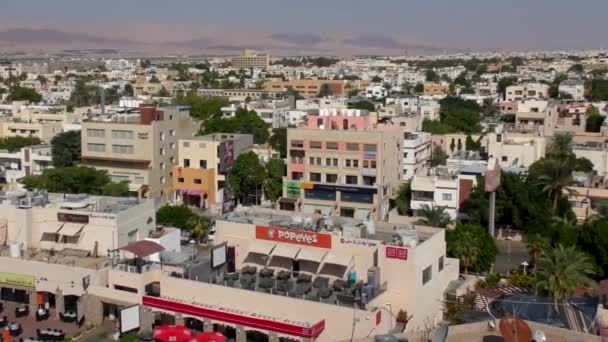 Aerial View Buildings Aqaba Jordan 2016 — Stock video