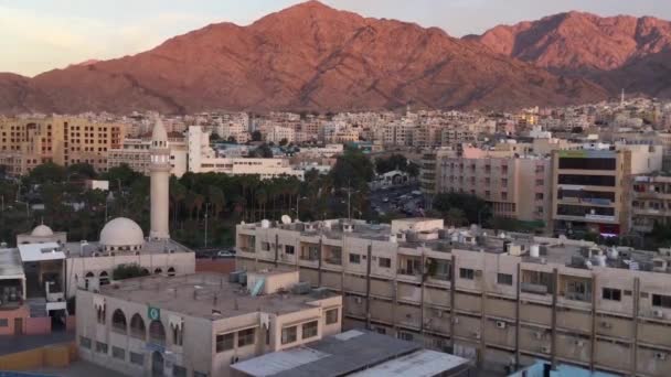 Aerial View Buildings Aqaba Jordan 2016 — Stockvideo