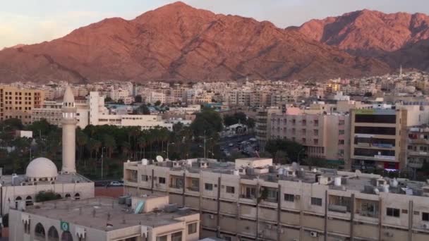 Aerial View Buildings Aqaba Jordan 2016 — ストック動画