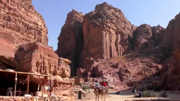 Petra Jordan Circa 2016 Ruins Surroundings Petra Capital Nabataean Arabs — Stock Video