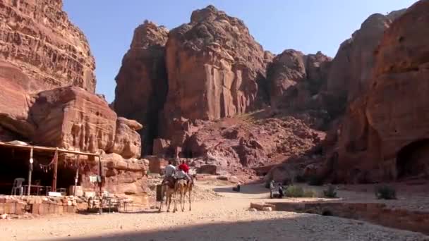 Petra Jordan Circa 2016 Ruins Surroundings Petra Capital Nabataean Arabs — стоковое видео